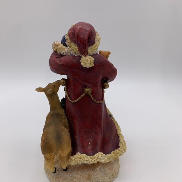 YOUNGS INCORPORATED Christmas Santa With Reindeer & Toys Statue Figurine 8.5” - Picture 6 of 12